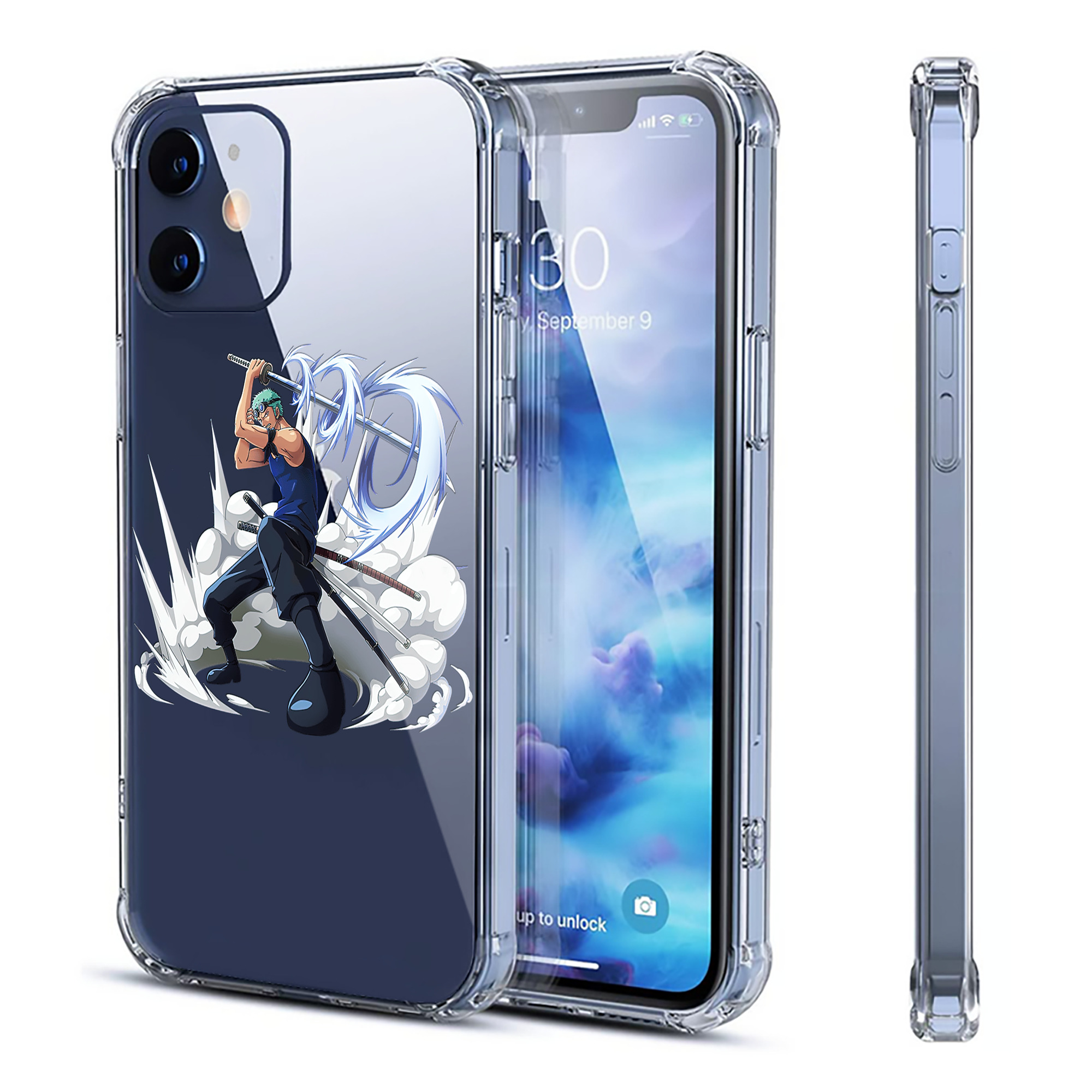 （画像用） ワンピース ロロノア・ゾロ ONE PIECE Roronoa Zoro 【iPhone 12シリーズ対応】透明スマホケース（クリアソフトケース）